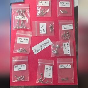 30 piece stainless steel body jewelry lot